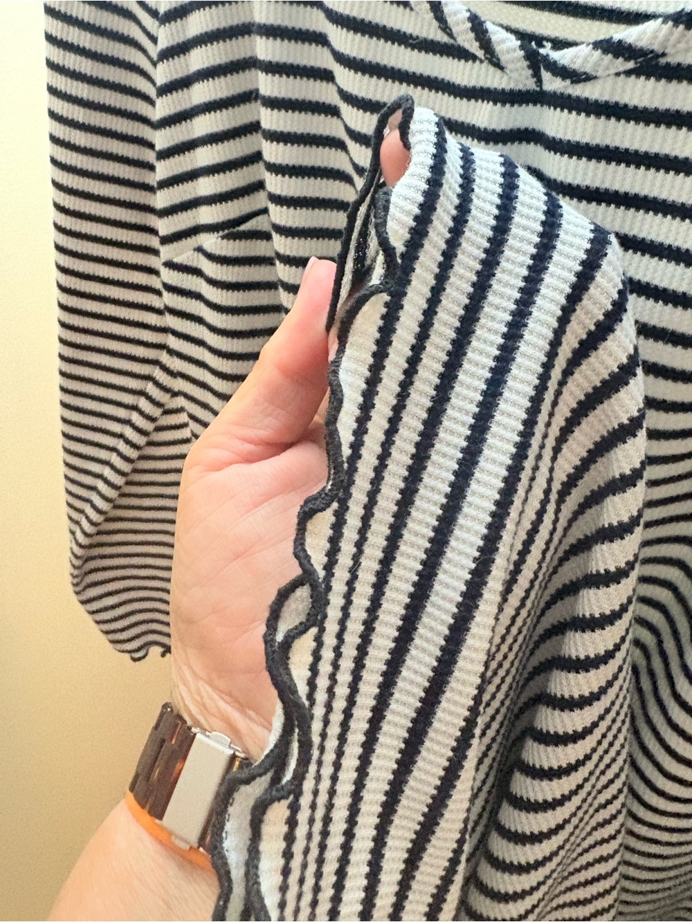 Maggy London Black & White Striped Long-Sleeve Midi Dress - Picture 6 of 10
